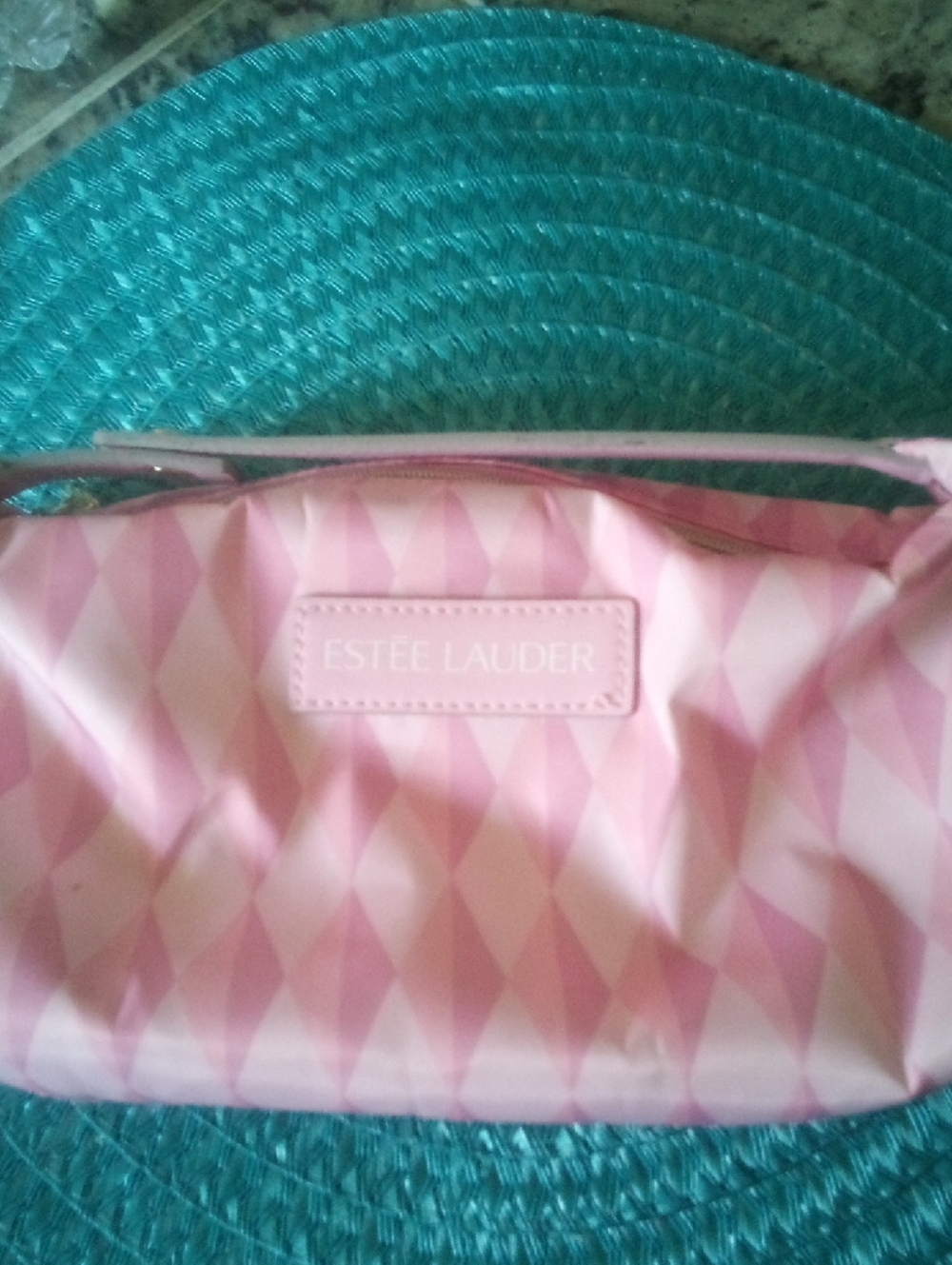 Estee Lauder Pink Diamond-Pattern Cosmetic Pouch